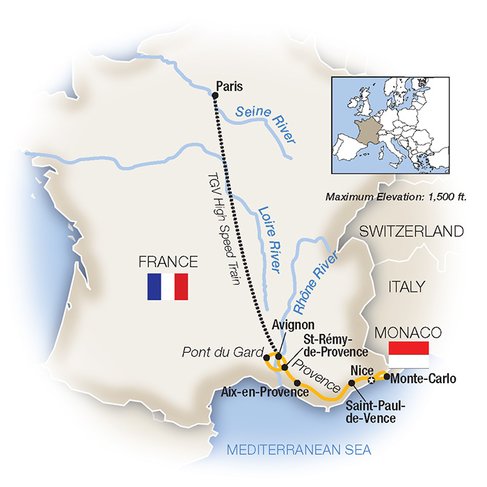 Week in Paris Provence French Riviera Escorted Tour