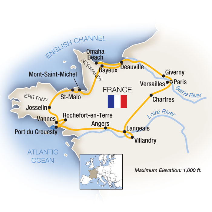 Normandy Escorted Tours Guided Vacations 2021 Tauck   Nb2020 Map 